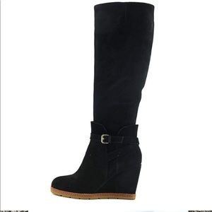 Kate Spade Surie Riding Suede Knee High Wedges